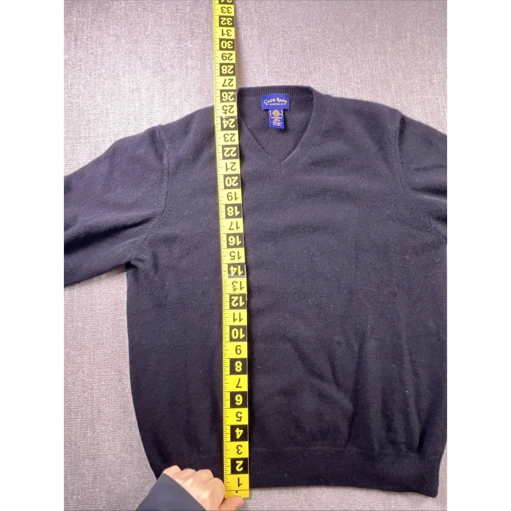 Club Room Lambswool Sweater Men L‎ Black V Neck Dad Teacher Casual Preppy